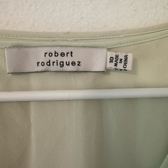 Robert Rodriguez Silk Flutter Sleeve Dress Burnout Floral Mint Romantic NWT 10 - Picture 7 of 13